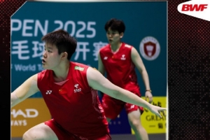 刘圣书/谭宁2-1李怡婧/罗徐敏，晋级中国羽毛球公开赛女双四强