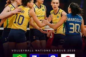 巴西女排3-2险胜日本女排，晋级世界女排联赛决赛&将与意大利争冠