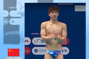 郑九源绝对优势夺得男子1米板冠军，中国跳水队收获世锦赛第三金
