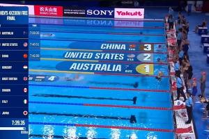 游泳世锦赛：中国队夺女子4x200米自由泳接力铜牌