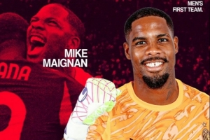 7次扑救+扑点，官方：迈尼昂当选AC米兰1-0罗马队内最佳球员